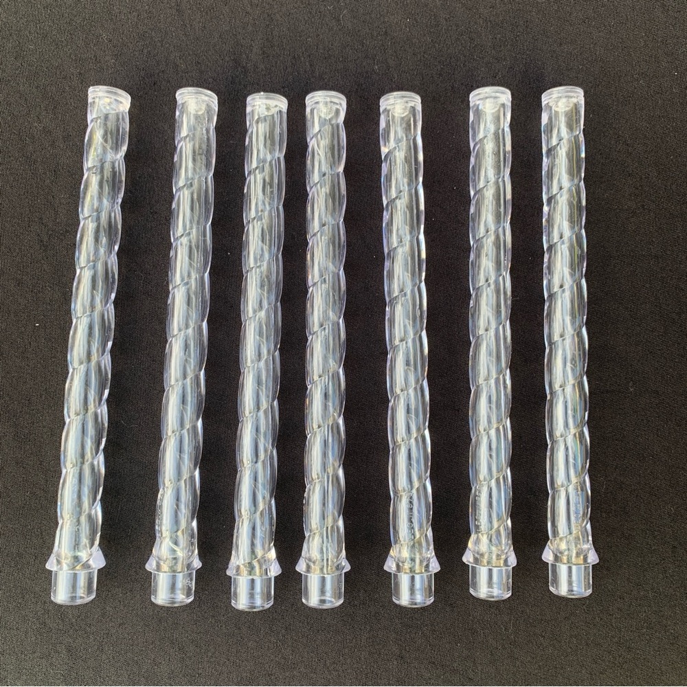 Vintage Lot Clear Plastic Twisted Spiral Column Pillar CakeTopper Decoration7.5”